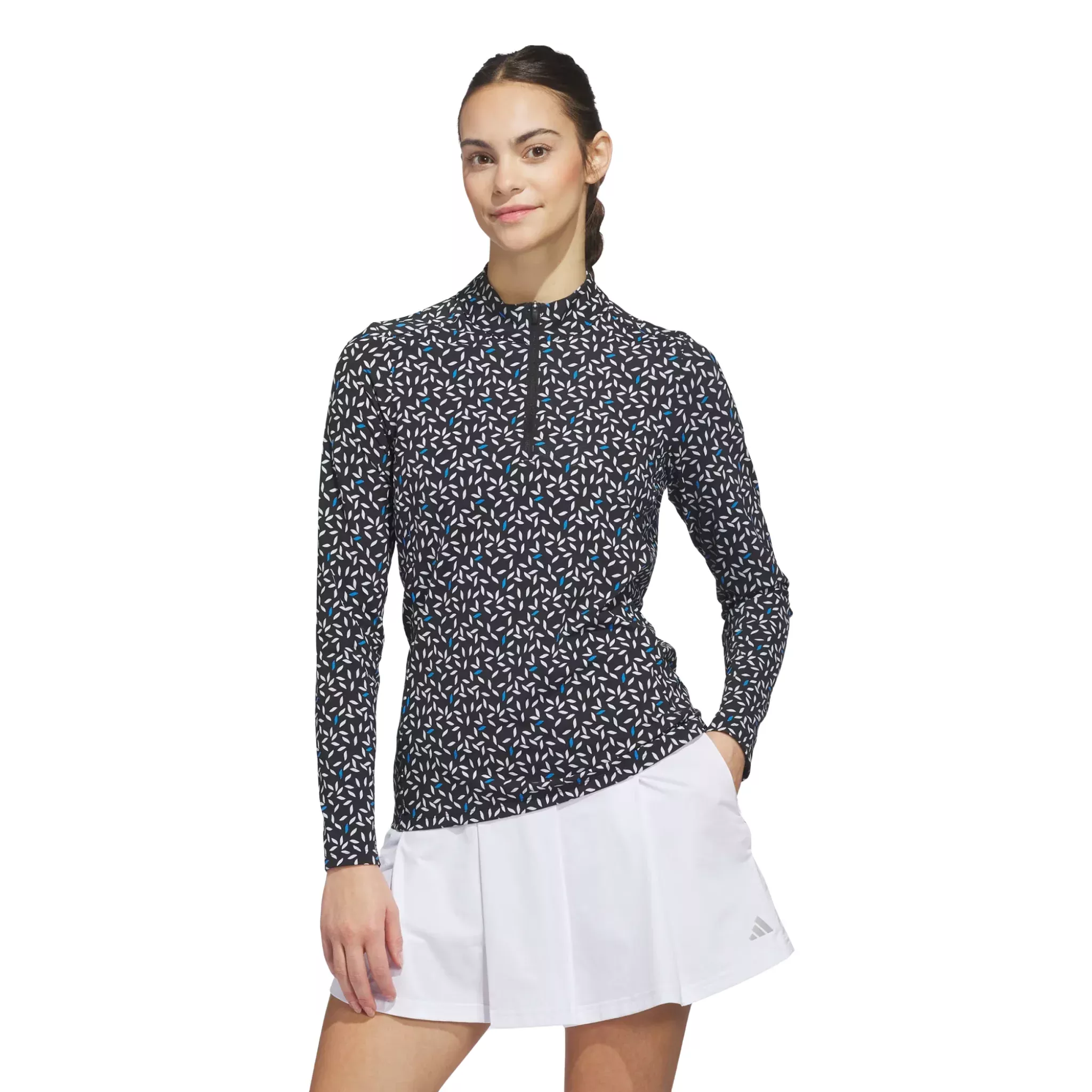 Adidas Ultimate365 Printed ¼ Zip Women’s Long Sleeve Polo | Lucid Ray Blue