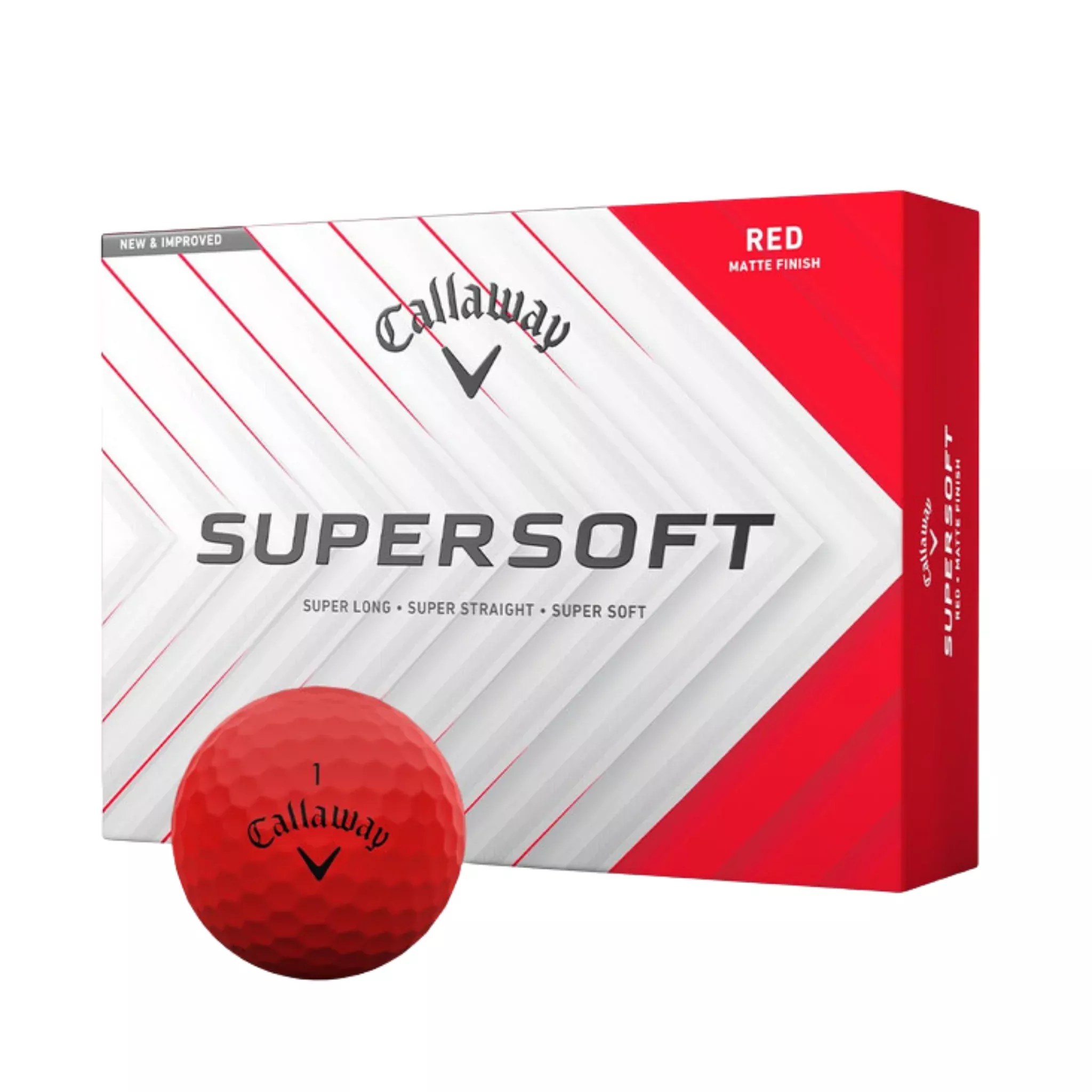 Callaway 2025 Supersoft Matte Golf Balls | Red