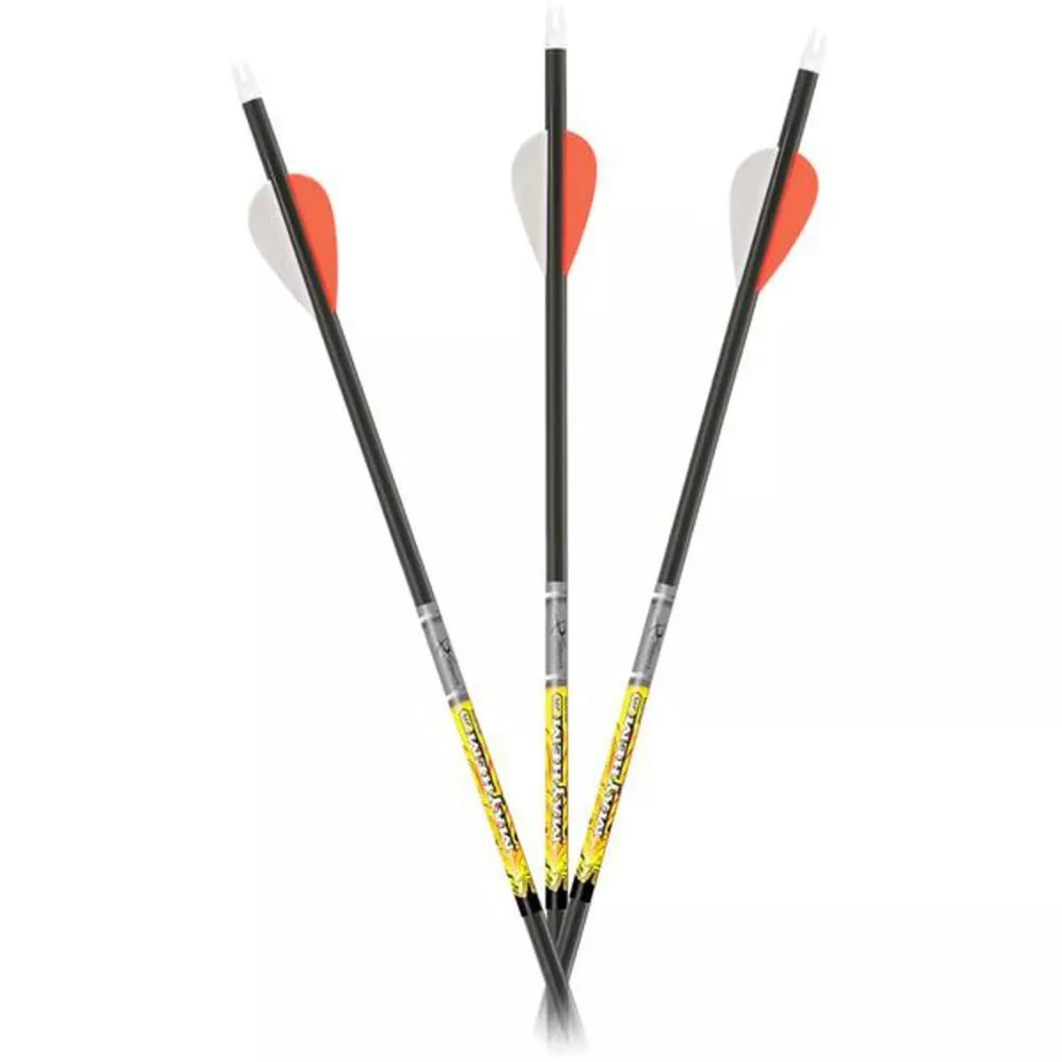 Carbon Express Mayhem Jr Fletched Arrow 20-40 with 4" Parabolic Feathers- 6/Pack