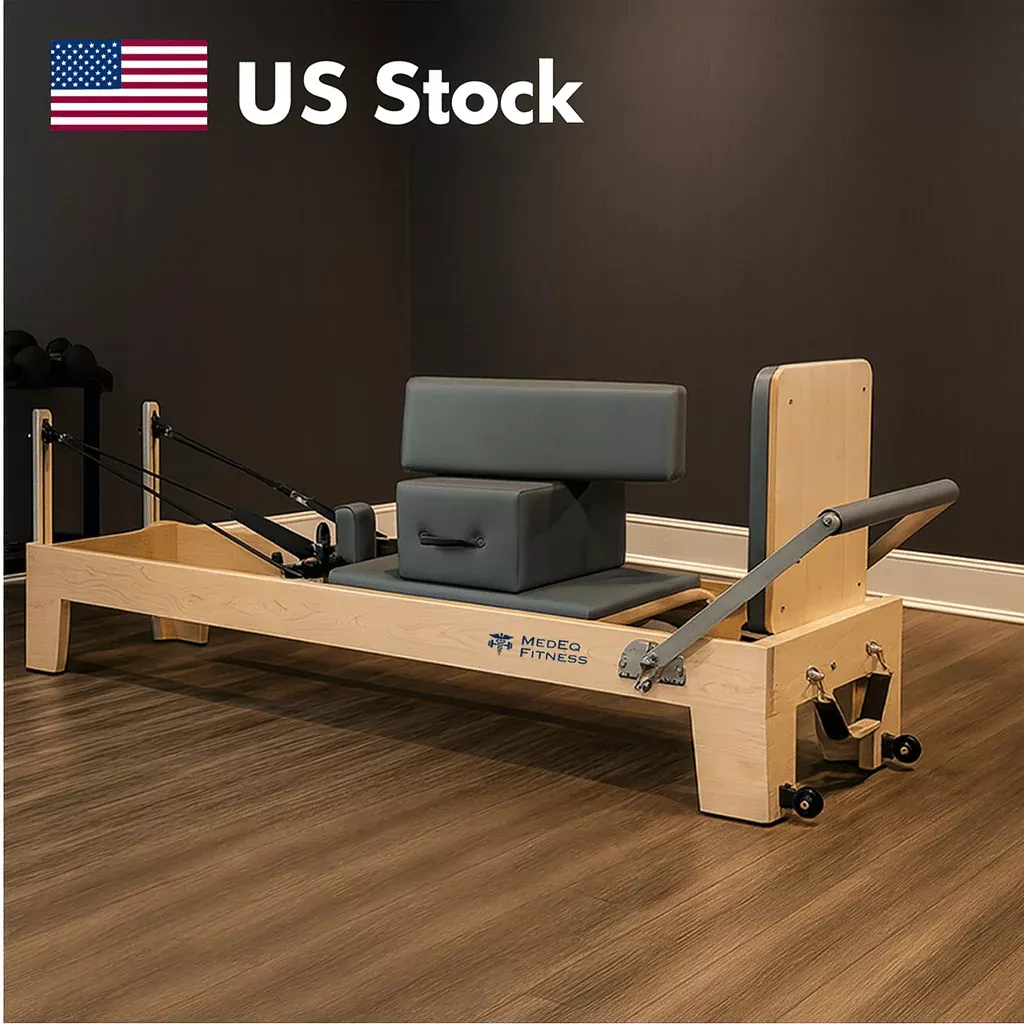 Classic Professional Solid Wood Pilates Reformer by MedEq Fitness