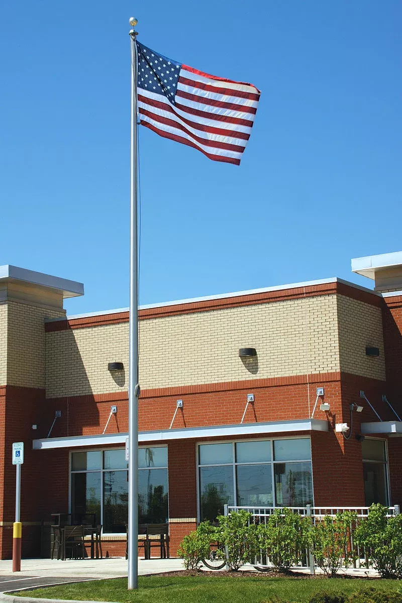Eder Flag 25ft Hurricane Flagpole (ECH25) with Nylon American Flag 4'x6'