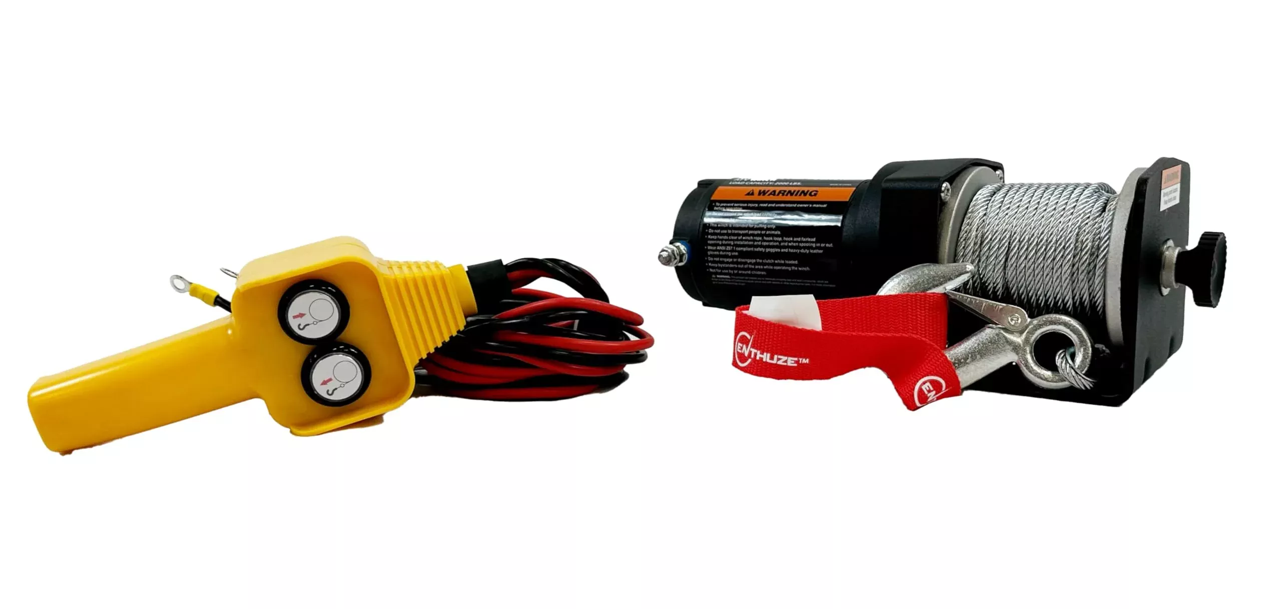 Enthuze 12V DC Electric Winch with 2000 lb Capacity