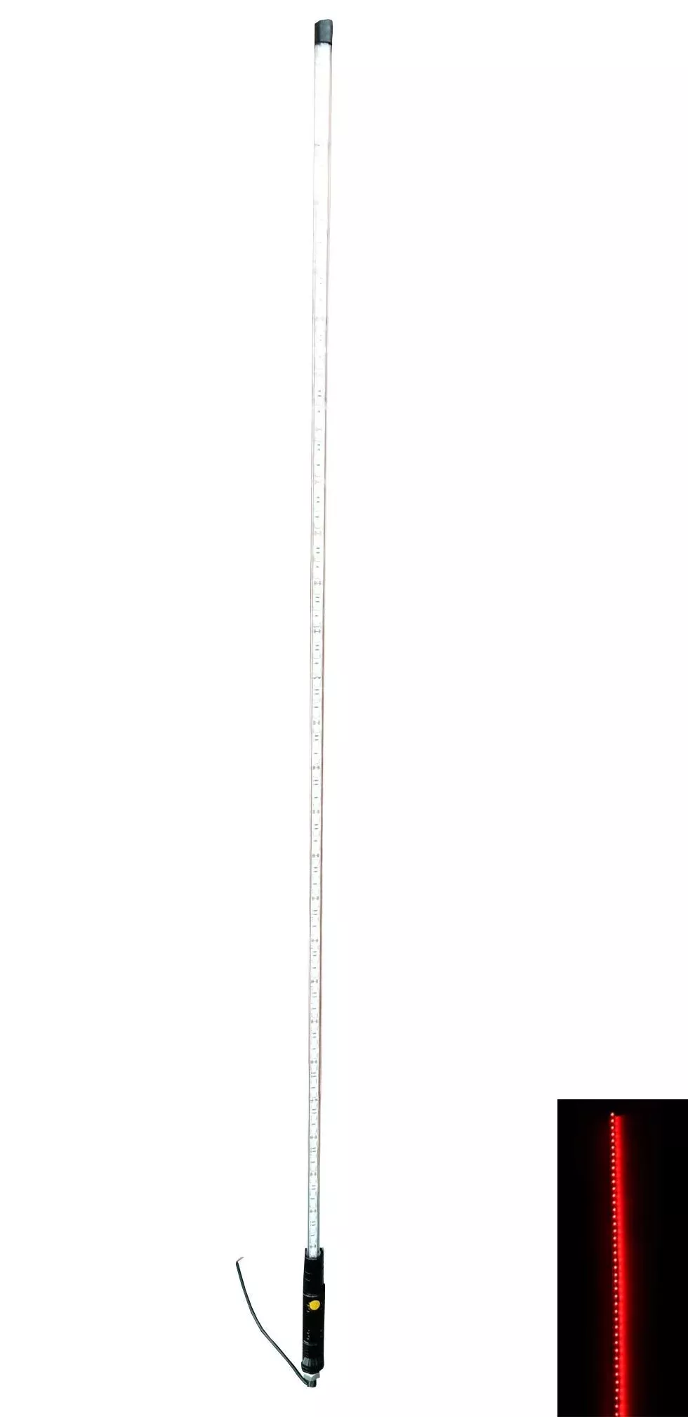 Enthuze 4FT Red Flexible LED Whip with Quick DC Connection