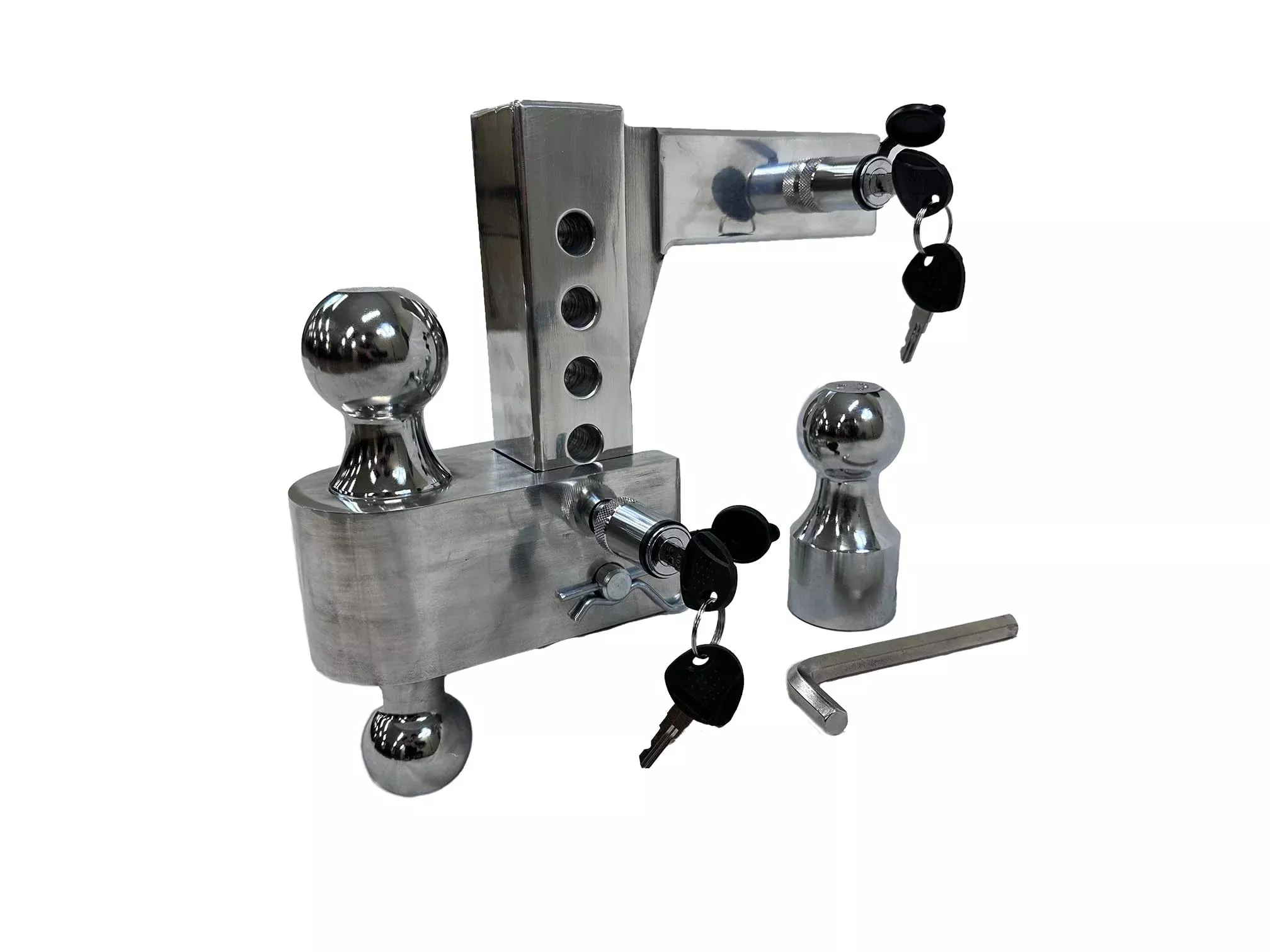 Enthuze 6" HD Aluminum Adjustable Hitch with 3 Ball Sizes