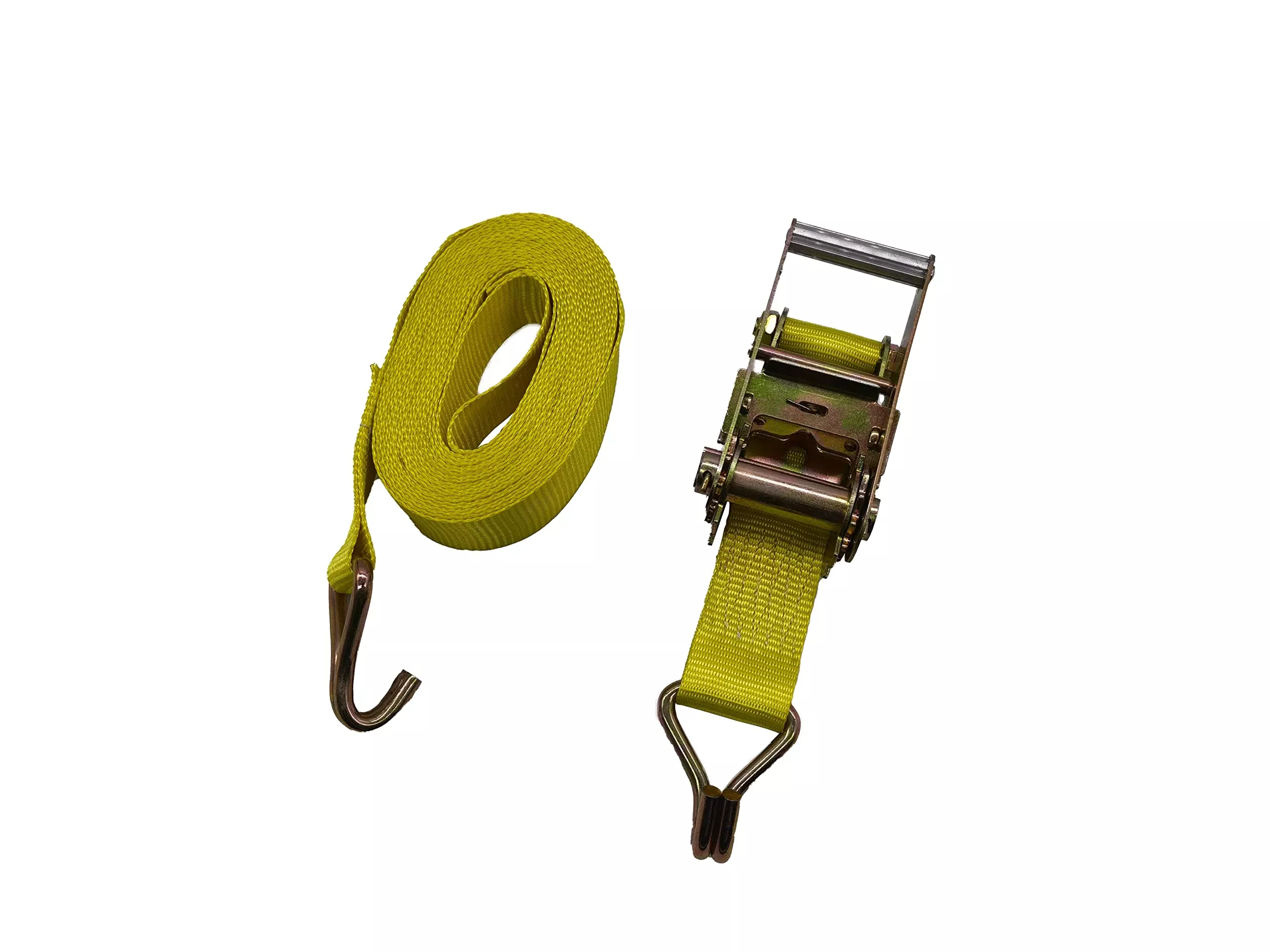 Enthuze Cargo 2" x 25' Ratchet Strap with Double J-Hook, 5000 lbs Break Strength