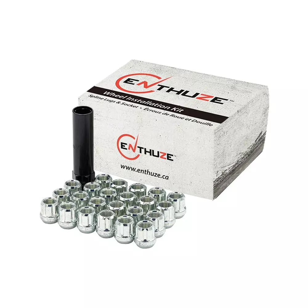 Enthuze Zinc Spline Lug Nuts - 14x1.5 Thread, Cone Seat, 1" Height