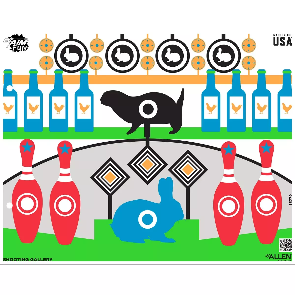 EZ Aim Fun Gallery Paper Shooting Target, 23" x 19" - 4/Pack