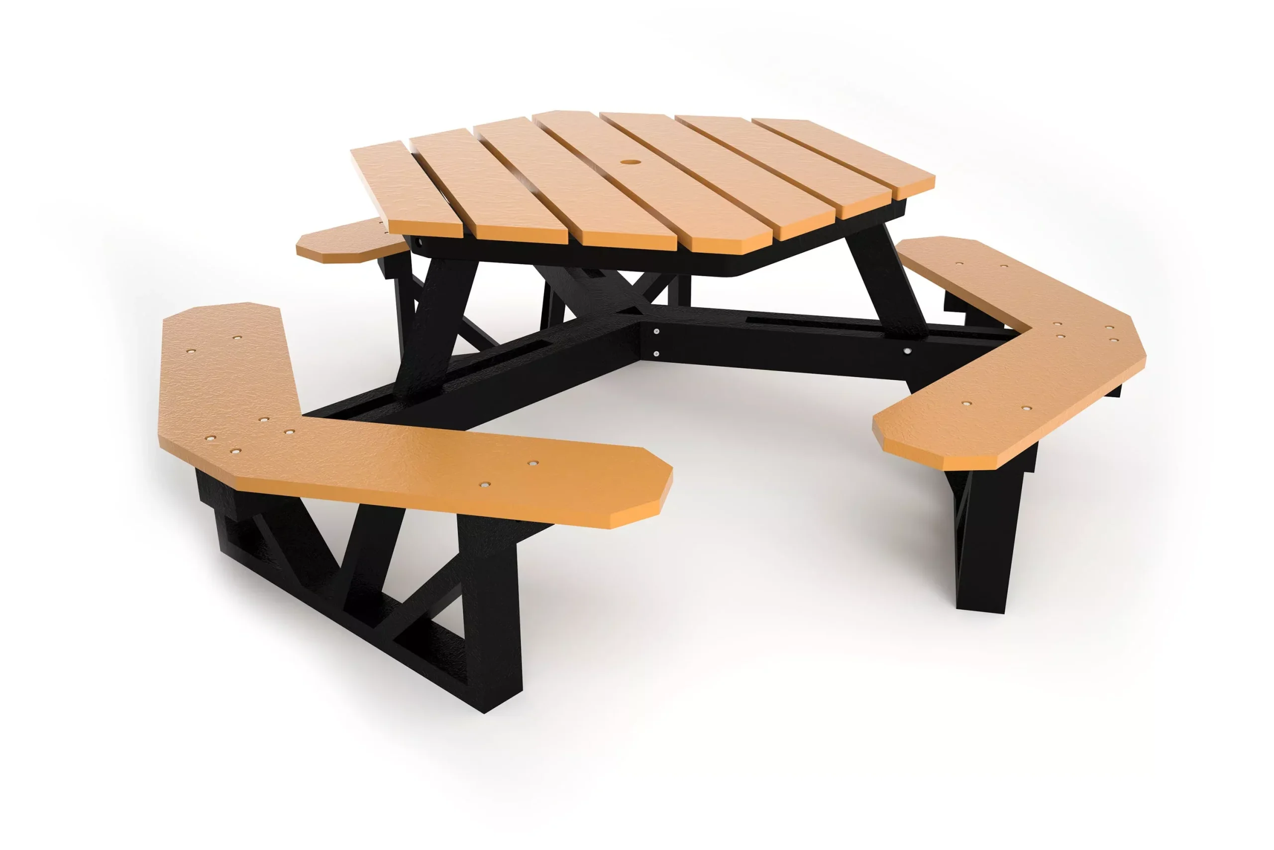 Frog Furnishings Hex Picnic Table - 6 ft. Recycled Plastic