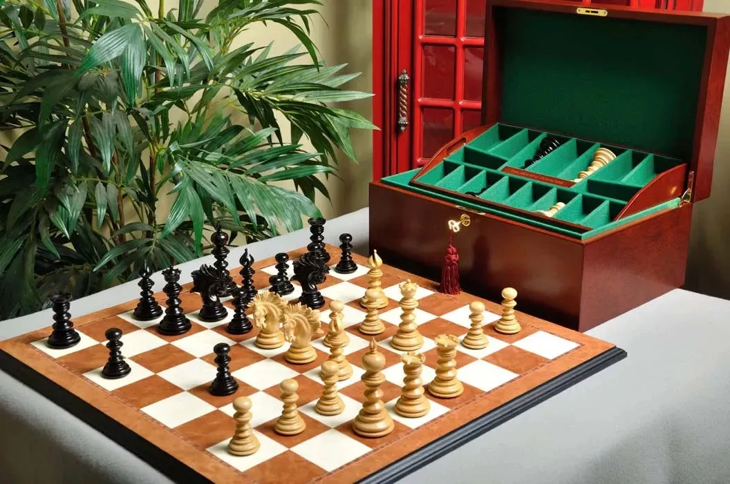 House of Staunton Savano Series Luxury Wood Chess Set, Box & Board Combo