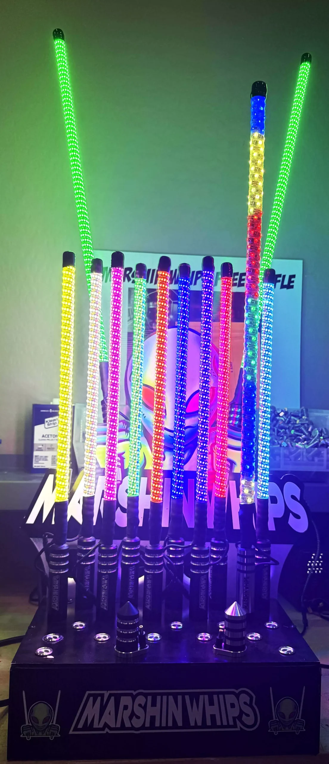 Large Marshin Whips Display