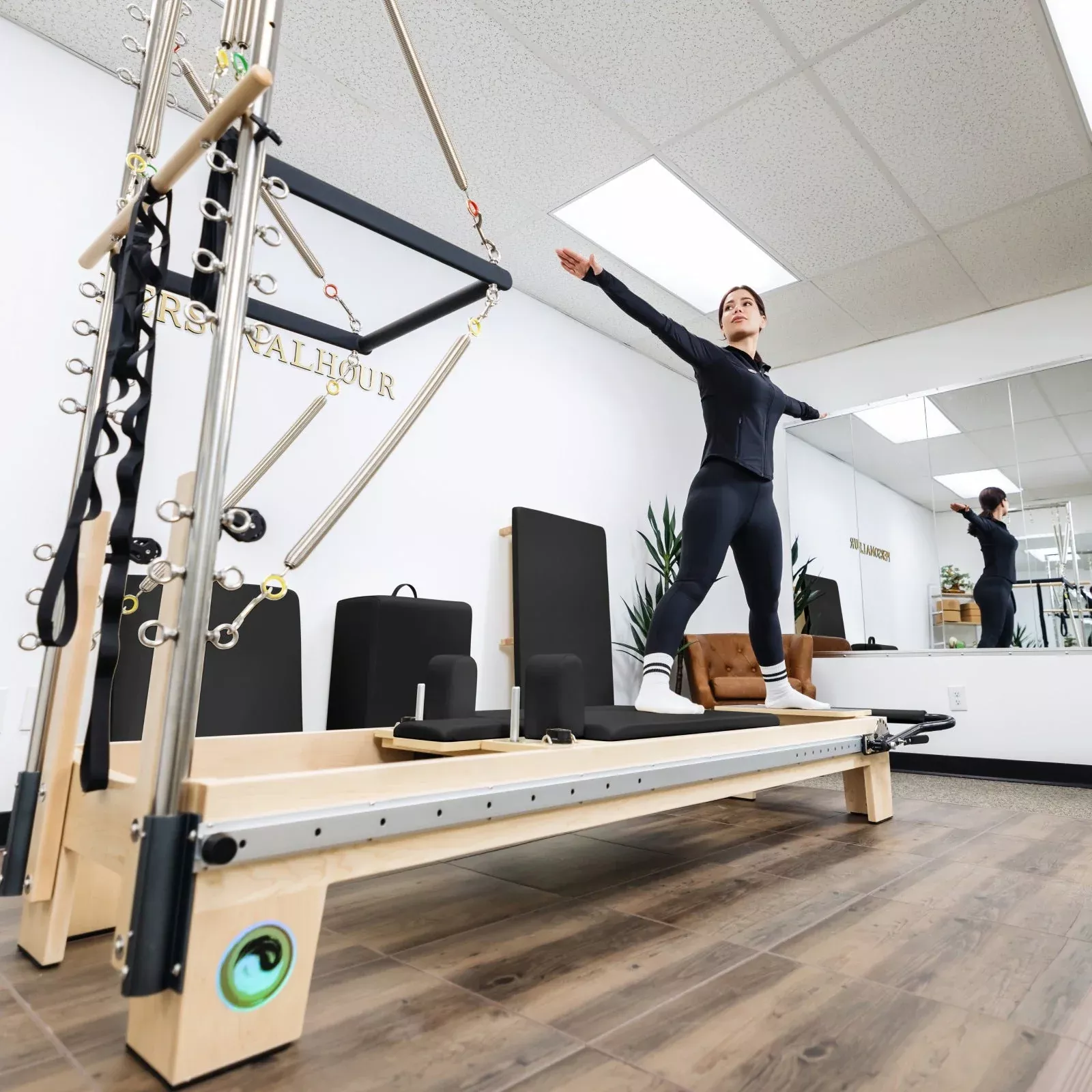 Nano Elite Half Trapeze - Adjustable Studio Pilates Reformer with Tower (RE09)