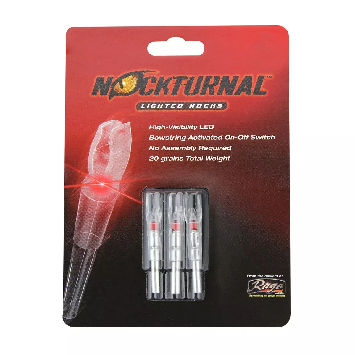 Nockturnal Lighted X-Nocks Red Color - 3/Pack