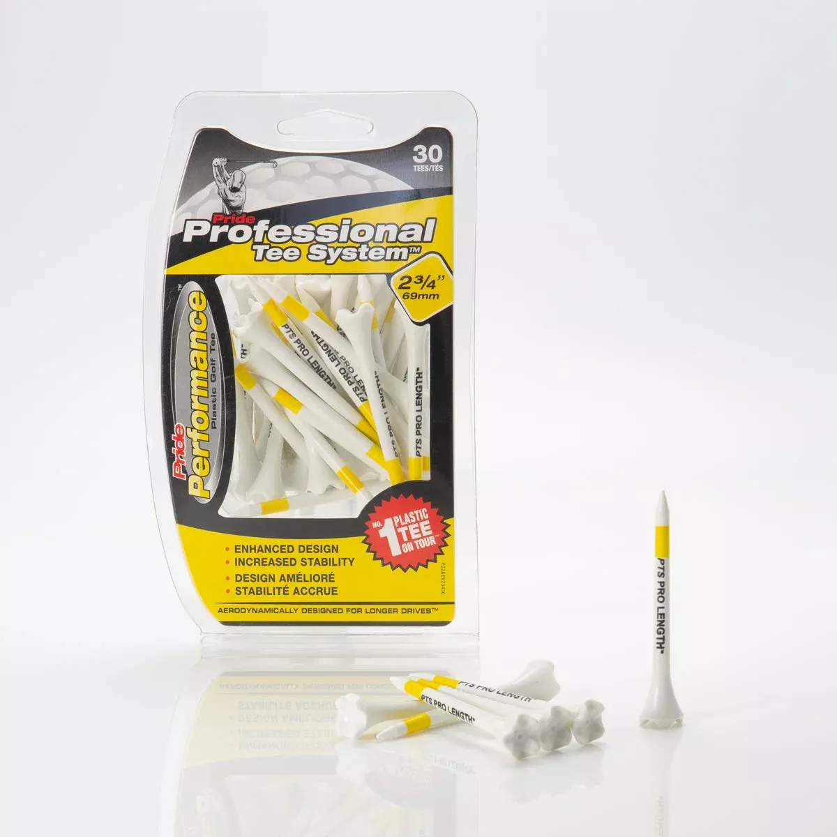 Pride Professional Golf Tees Plastic Golf Tees (Medium Pack)
