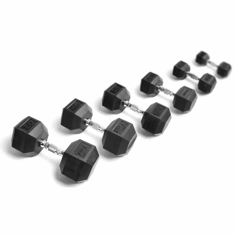 Rae Crowther Rubber Hex Dumbbell Set - (5lb increments)
