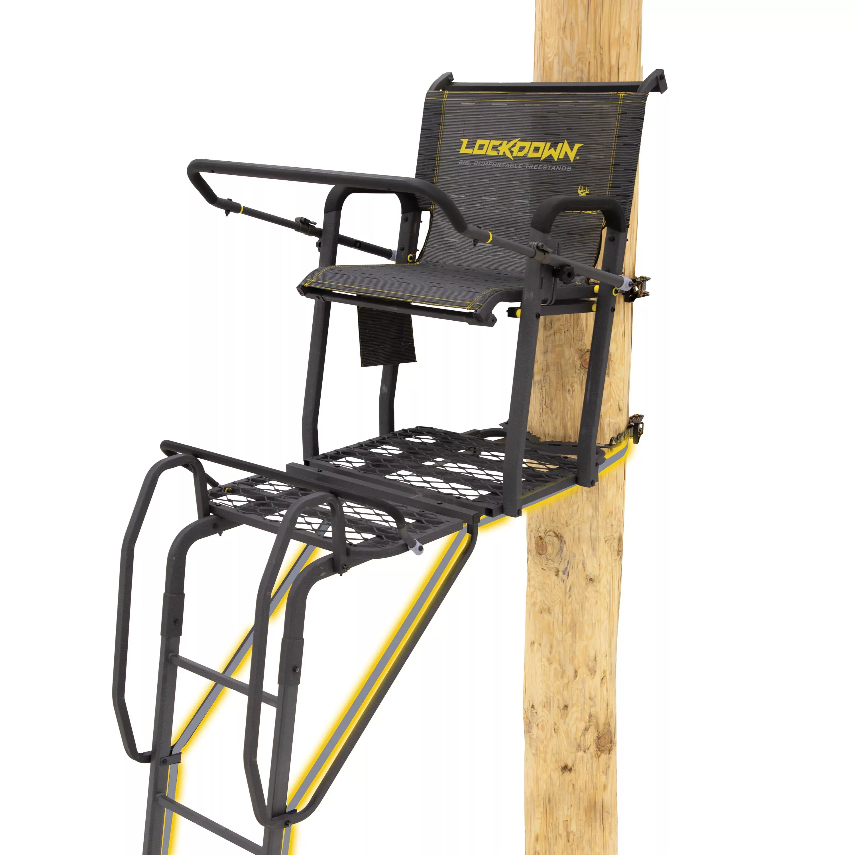 Rivers Edge Lockdown Wide 17ft Ladder Stand - TearTuff Mesh Seat