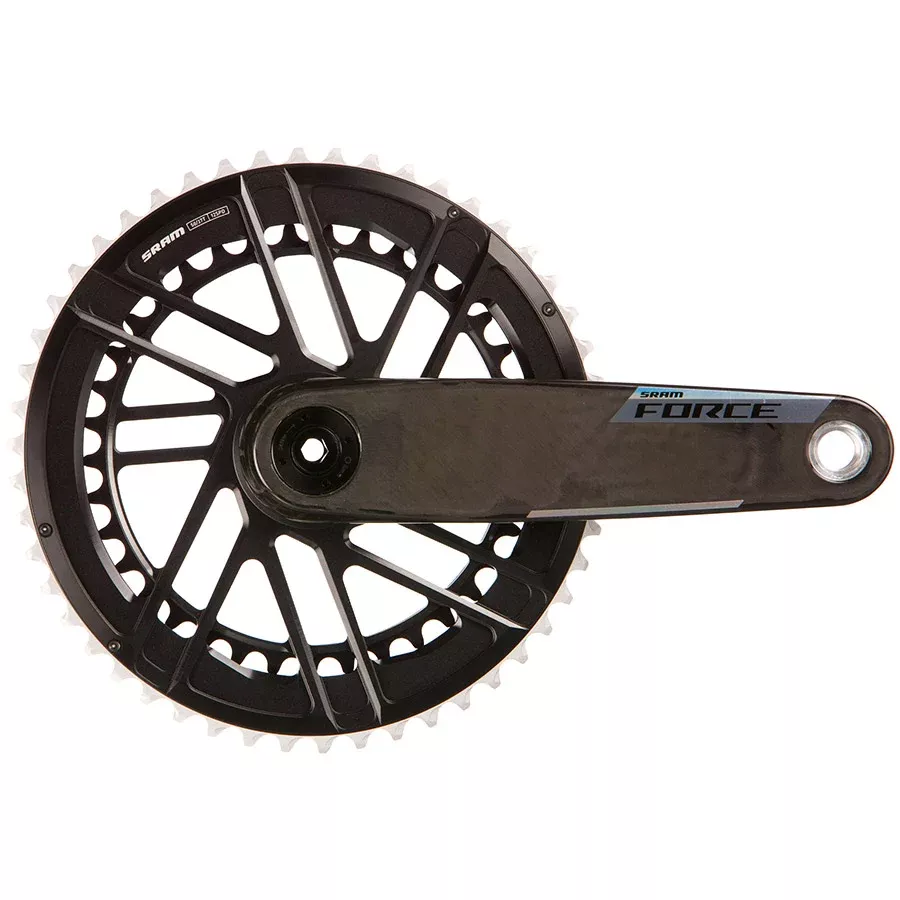 SRAM, Force 2x E1, Crankset, Speed: 12, Spindle: 28.99mm, BCD: Direct Mount SRAM 8 Bolt, 50/37, DUB, 160mm, Black, Road