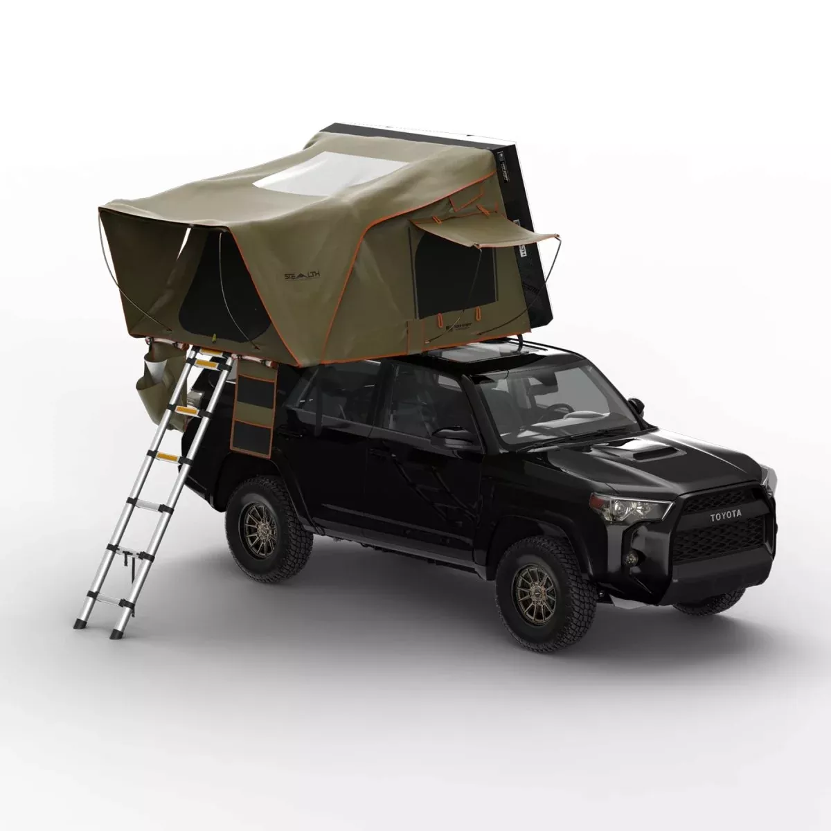 Tuff Stuff Stealth Hardshell Rooftop Tent - Aluminum, 3 Person, Black