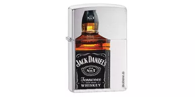 Zippo Classic Lighter Jack Daniels Brushed Chrome